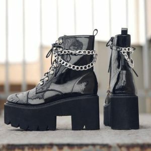 Chunky Chain Boots for Y2K Fashion: Elevate Your Grunge Aesthetic