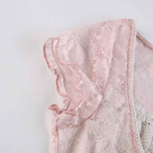 Coquette Aesthetic Lace Top: Y2K Fashion for Effortless Summer Style