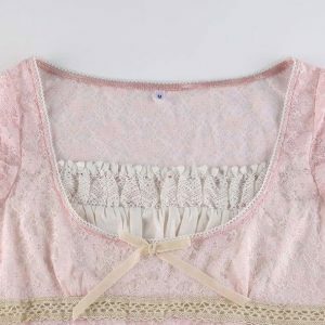 Coquette Aesthetic Lace Top: Y2K Fashion for Effortless Summer Style