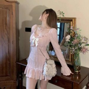 Coquette Aesthetic Mini Dress: Y2K Fashion for Effortless Summer Style