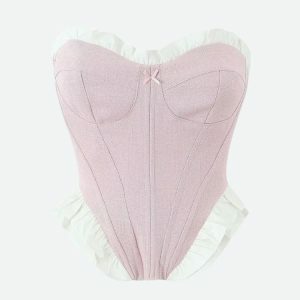 Coquette Aesthetic Pink Corset Top for Y2K Fashion Lovers