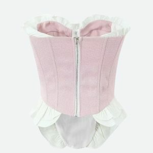 Coquette Aesthetic Pink Corset Top for Y2K Fashion Lovers