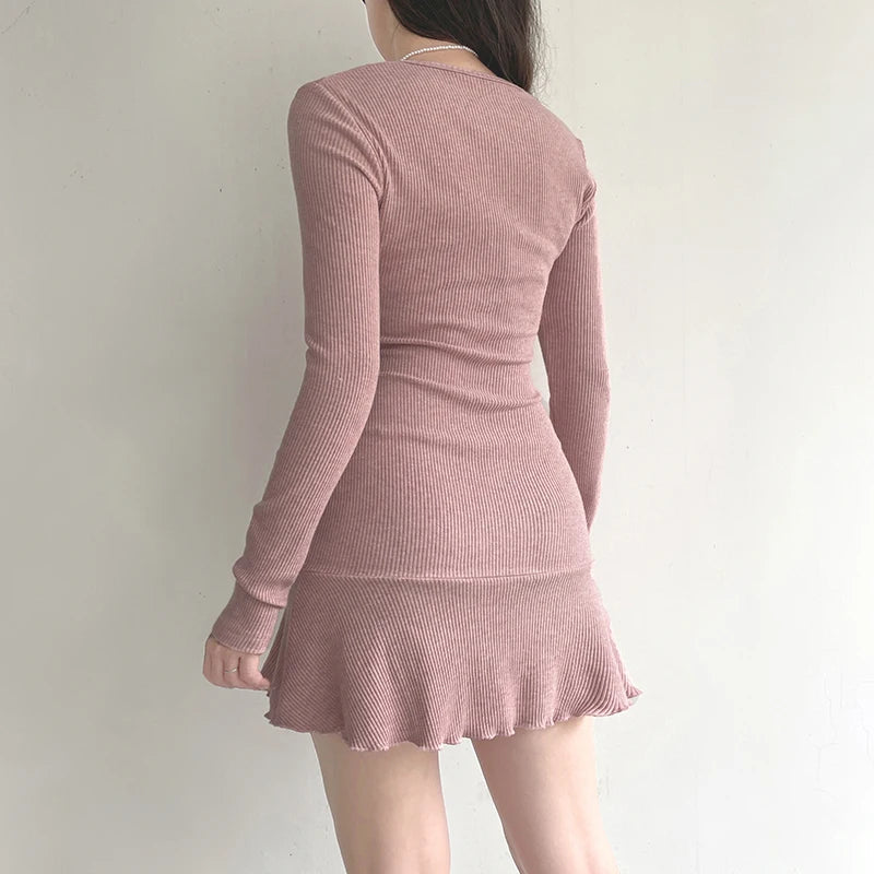 Coquette Aesthetic Pink Mini Dress for Y2K Summer Outfits