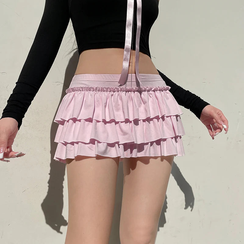 Coquette Layered Bow Mini Skort - Y2K Fashion for Chic Summer Outfits