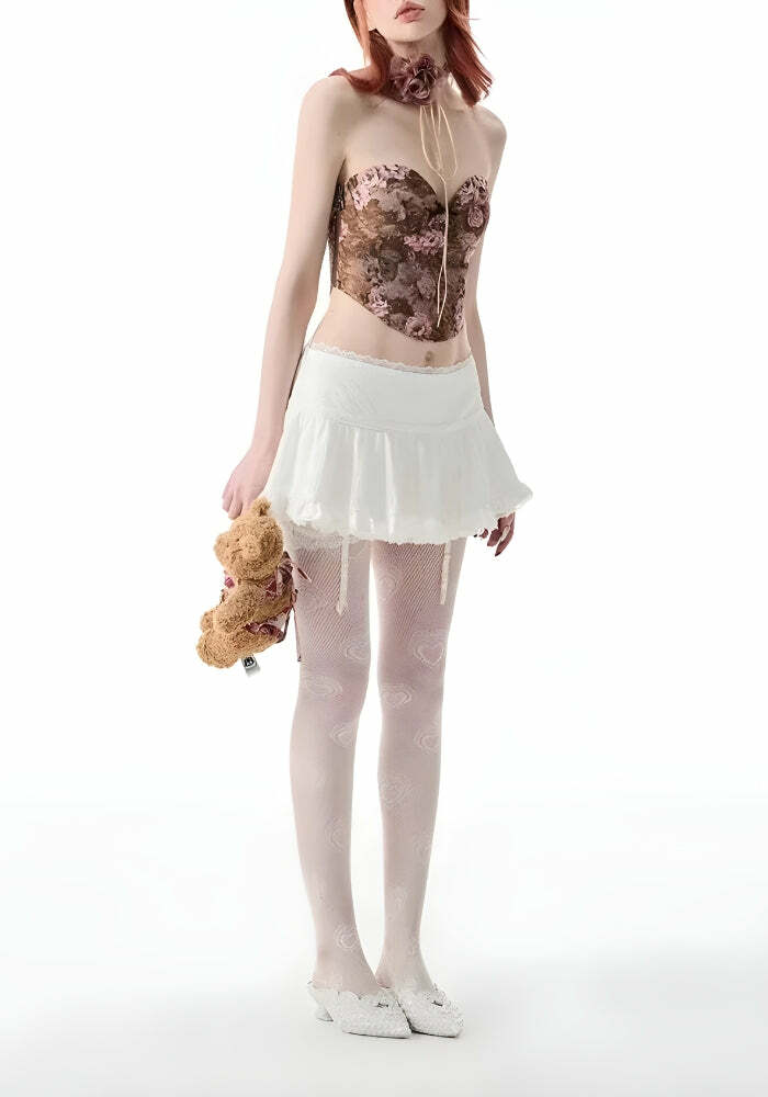 Coquette Ruffled Lace Mini Skirt - Y2K Aesthetic Summer Fashion Must-Have