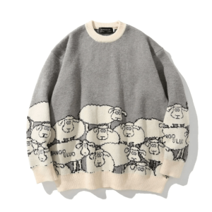 Cozy Y2K Fashion Snuggle Sheep Sweater for Cute Summer Outfits