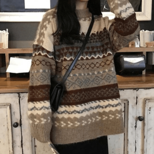 Cozy Y2K Grandma Sweater: Vintage-Inspired Fall Fashion Essential