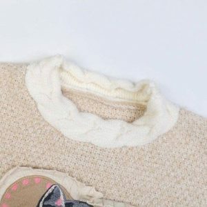 Cozy Y2K Soft Kitty Sweater for Cute Summer Outfits and Aesthetic Vibes