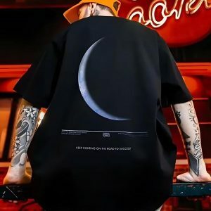 Crescent Moon Graphic Tee - Y2K Aesthetic Summer Outfit Essential