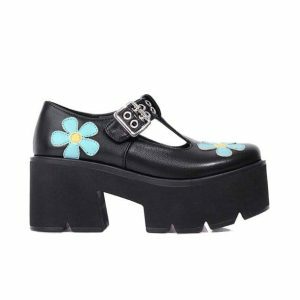 Daisy Chunky Heel Shoes: Y2K Fashion Must-Have for Summer Outfits