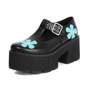 Daisy Chunky Heel Shoes: Y2K Fashion Must-Have for Summer Outfits