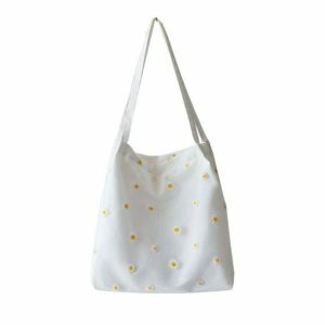 Daisy Embroidered Tote Bag - Y2K Aesthetic Summer Essential for Outfits