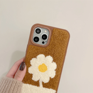 Daisy Plush Y2K Aesthetic iPhone Cover for Trendy Summer Outfits