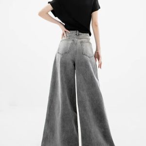 Dark Wash Super Wide Leg Jeans - Y2K Fashion Essential for Effortless Style