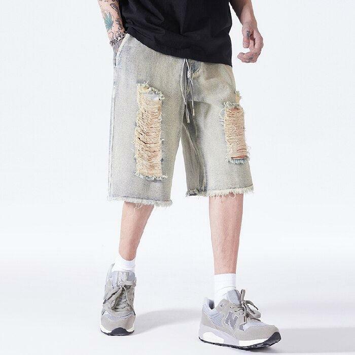 Distressed Light Wash Denim Shorts for Y2K Summer Outfits & Grunge Style