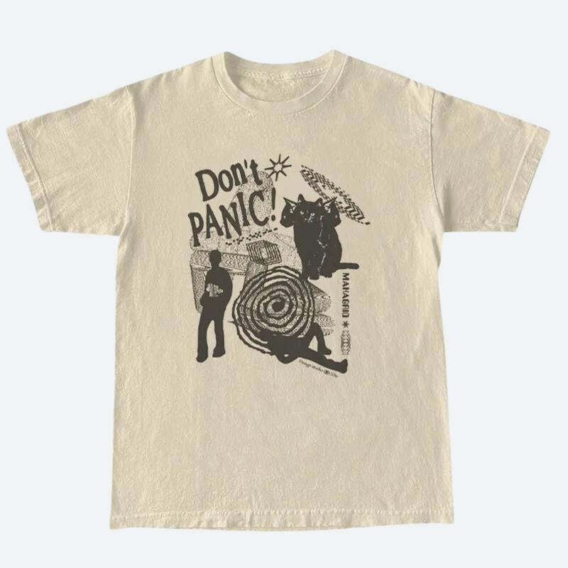 Don't Panic Y2K Graphic Tee - Trendy 90s Fashion Statement Top