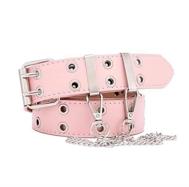 Edgy Double Hole Chain Belt for Y2K Fashion & Grunge Outfits