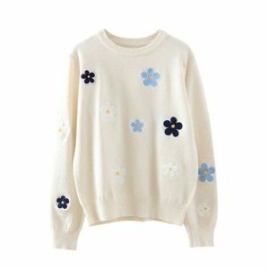 Embroidered Floral Sweater: Y2K Aesthetic for Effortless Summer Style