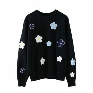 Embroidered Floral Sweater: Y2K Aesthetic for Effortless Summer Style