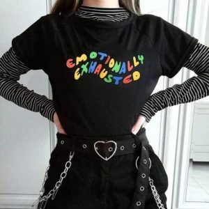 Emotionally Exhausted Tee: Y2K Grunge Aesthetic for Effortless Style