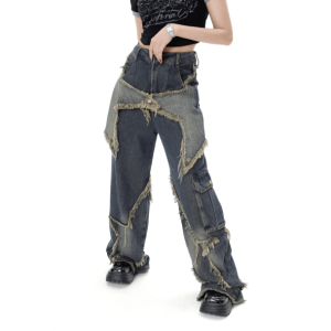 Enchanted Pentagram Cargo Pants: Y2K Grunge Aesthetic Summer Style