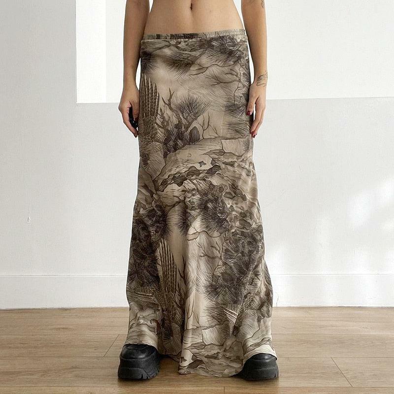 Fairy Grunge Aesthetic Maxi Skirt for Y2K Summer Outfits