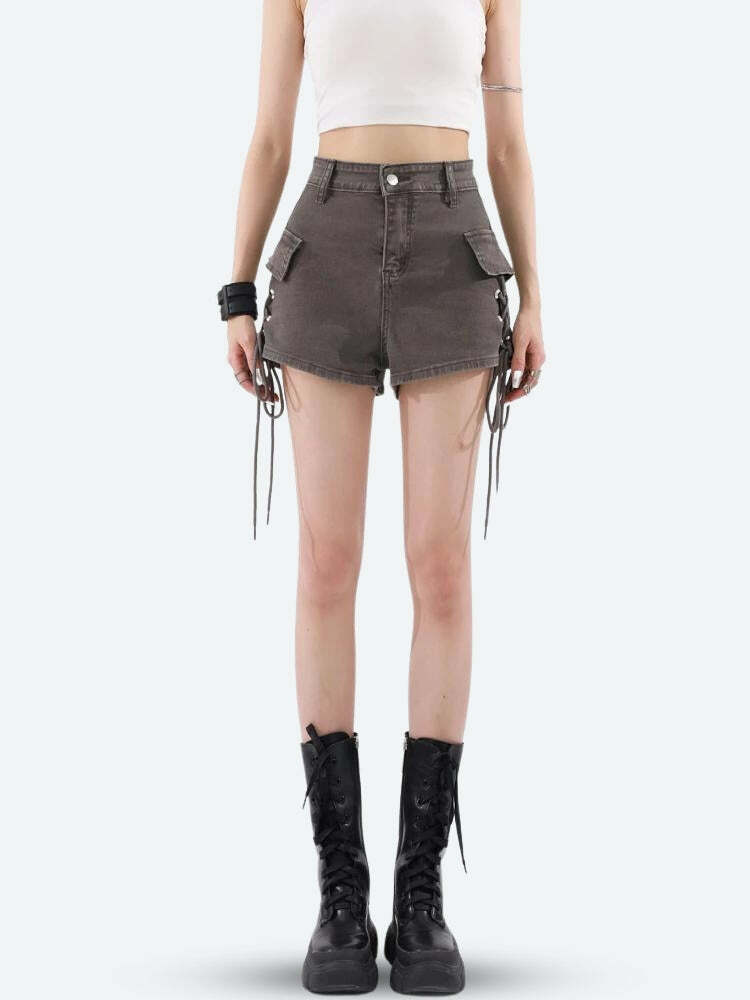 Fairy Grunge Cargo Shorts: Y2K Aesthetic Summer Outfit Essential