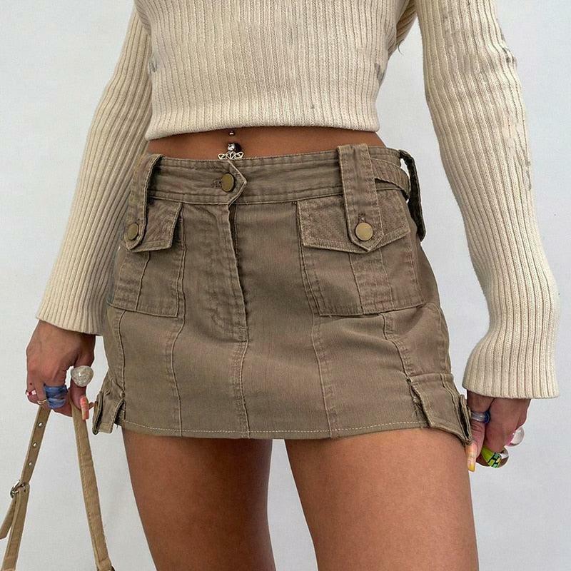 Fairy Grunge Y2K Cargo Mini Skirt for Trendy Summer Outfits