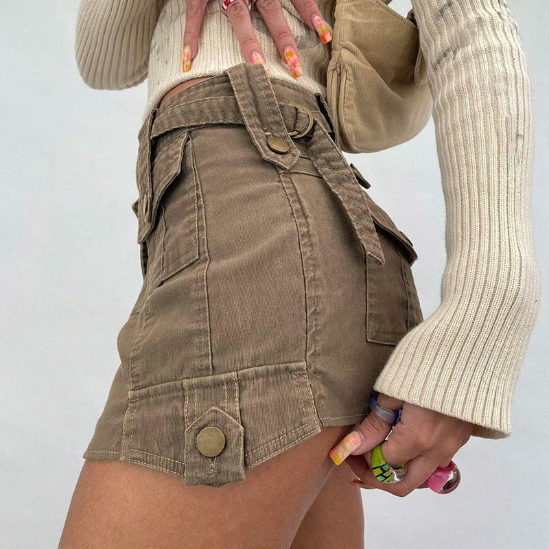 Fairy Grunge Y2K Cargo Mini Skirt for Trendy Summer Outfits