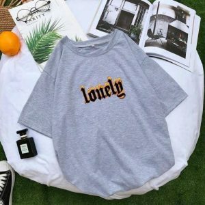 Feeling Lonely Y2K Graphic Tee - Trendy 90s Grunge Aesthetic Top