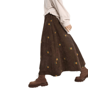 Floral Corduroy Skirt: Embrace Y2K Aesthetic & 90s Fashion Vibes