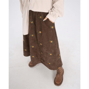 Floral Corduroy Skirt: Embrace Y2K Aesthetic & 90s Fashion Vibes