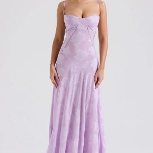 Floral Lace Up Maxi Dress - Y2K Summer Outfit for Effortless Style