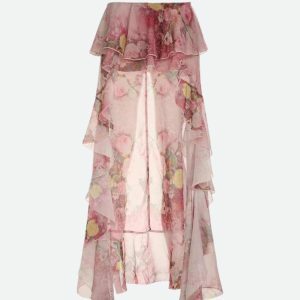 Floral Ruffled Mesh Mullet Skirt - Y2K Summer Outfit Essential