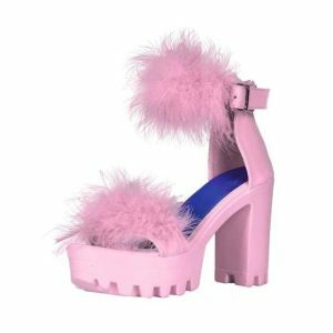 Fluffy Open Toe Party Shoes for Y2K Fashion & Summer Outfits