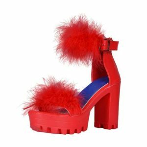 Fluffy Open Toe Party Shoes for Y2K Fashion & Summer Outfits