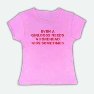 Girlboss Vibes: Y2K Fashion Forehead Kiss Tee for Trendy Outfits