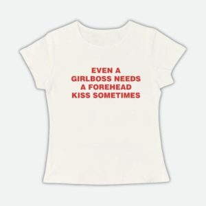 Girlboss Vibes: Y2K Fashion Forehead Kiss Tee for Trendy Outfits