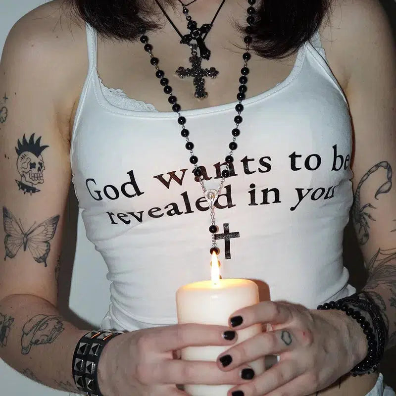 God Wants To Be Revealed: Y2K Aesthetic Crop Top for Summer Vibes