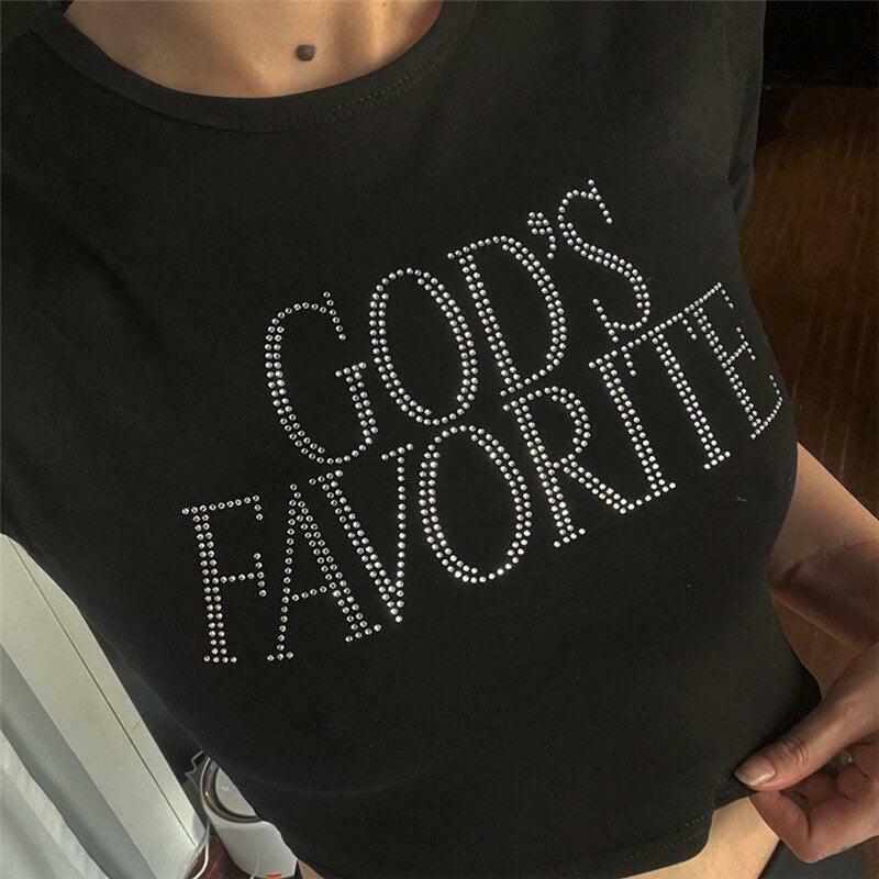 God's Favorite Y2K Crop Top: Trendy Summer Outfit for Effortless Style