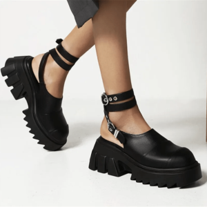 Goth Ankle Wrap Shoes: Y2K Grunge Style for Edgy Summer Outfits