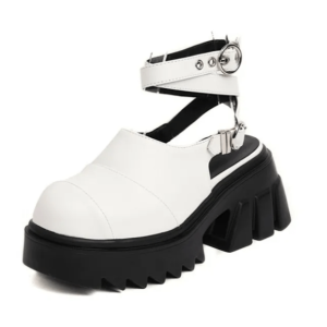 Goth Ankle Wrap Shoes: Y2K Grunge Style for Edgy Summer Outfits