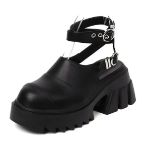 Goth Ankle Wrap Shoes: Y2K Grunge Style for Edgy Summer Outfits