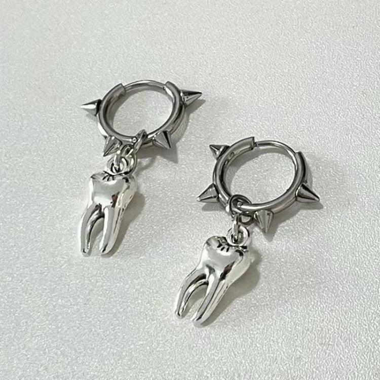 Gothic Spiked Hoop Earrings for Y2K Fashion & Grunge Aesthetic Styles