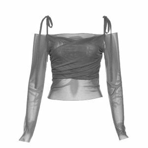 Grunge Aesthetic Fairy Long Sleeve Top for Y2K Fashion Lovers