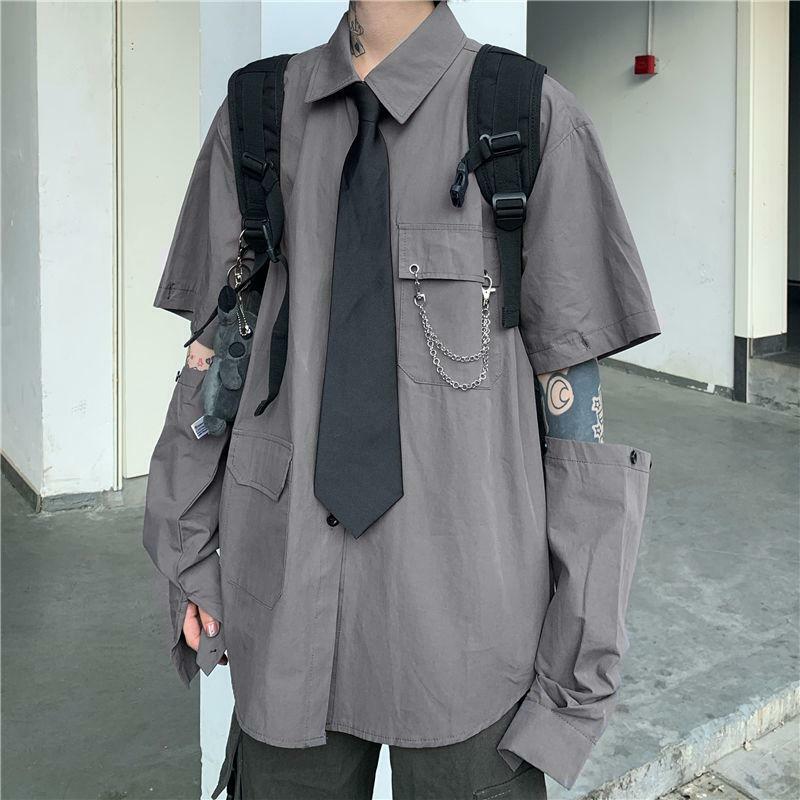 Grunge Detachable Sleeve Shirt: Y2K Fashion Essential for Unique Outfits