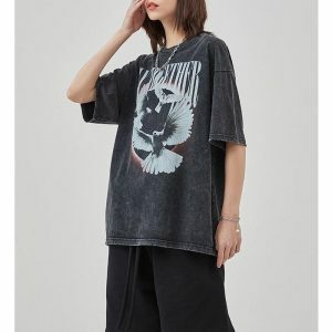 Grunge Fly Together Tee: Y2K Aesthetic for Effortless Summer Style