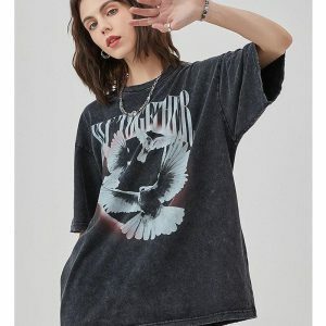 Grunge Fly Together Tee: Y2K Aesthetic for Effortless Summer Style