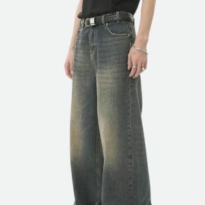 Grunge Wide Leg Jeans: Embrace Y2K Fashion with 90s Style Vibes