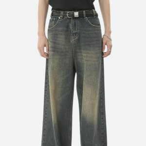 Grunge Wide Leg Jeans: Embrace Y2K Fashion with 90s Style Vibes